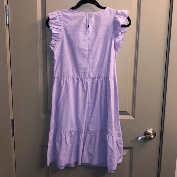 Lilac Swiss Dot Ruffle Sleeve Tiered Dress - Picture 2 of 2